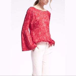 4/$20 Banana Republic Floral Bell Sleeve Top Sz S